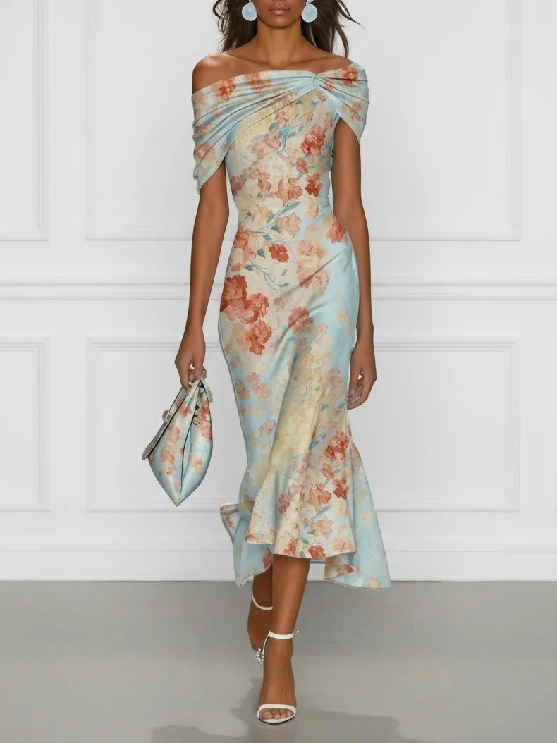 Amara | Floral Off-Shoulder Elegance Dress