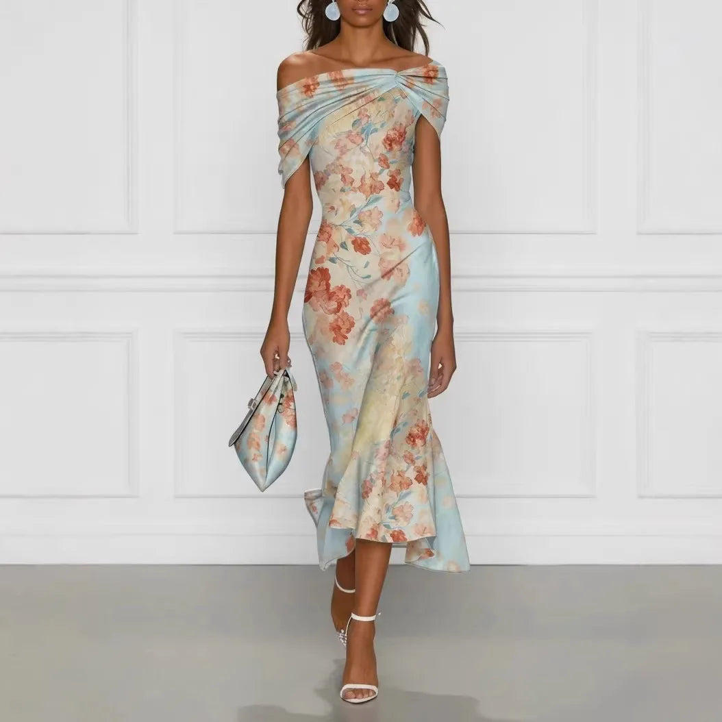 Amara | Floral Off-Shoulder Elegance Dress